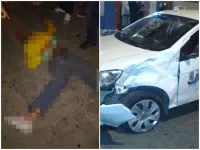 Acidente grave no centro de Jequié deixa mototaxista com perna quebrada